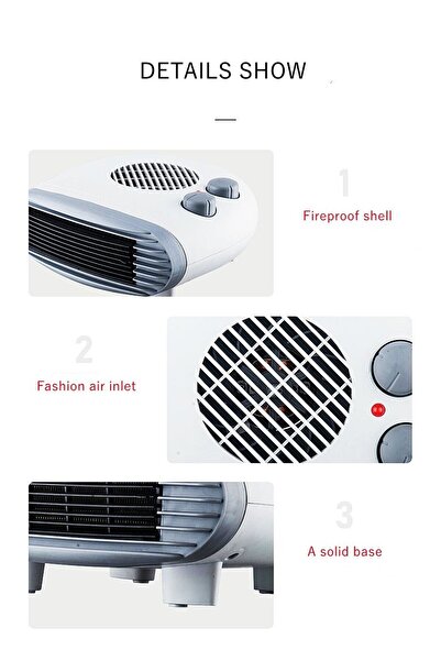 Generic 2000W Portable Electric Fan Heater Adjustable Thermostat Overheat Protection Desktop Home Office