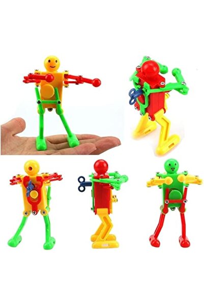 Arabest 5 Pcs Funny Spring Wind-up Dancing Walking Robot Toy for Kids, Robots Theme Party Activity