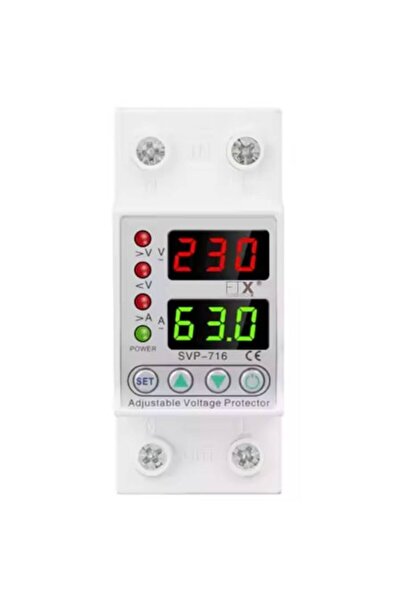 FUSIONTECHX Voltage Protection Relay, Single Phase, DIN Rail, Dual Display, A...