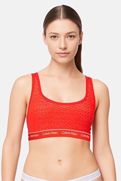 Calvin Klein Women Brand Logo Non Padded Bralette, Red