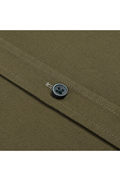 Germirli Albiate Khaki Green Tailor Fit Sport Oxford Men's Utility Shirt