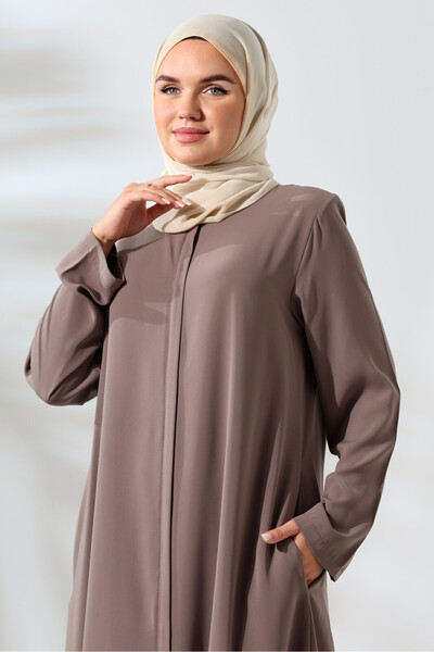 ihvan online Дамски комплект от две части Medina Silk Hajj Umrah Attire Modest - кремав