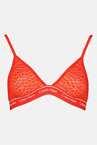 Calvin Klein Women Non Padded Non Wire Brand Logo Bra, Red