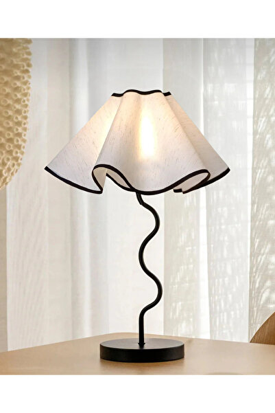 burenze Modern Tasarım Zigzag Abajur Kırçıllı Siyah Detaylı Fico Şapka Siyah ...