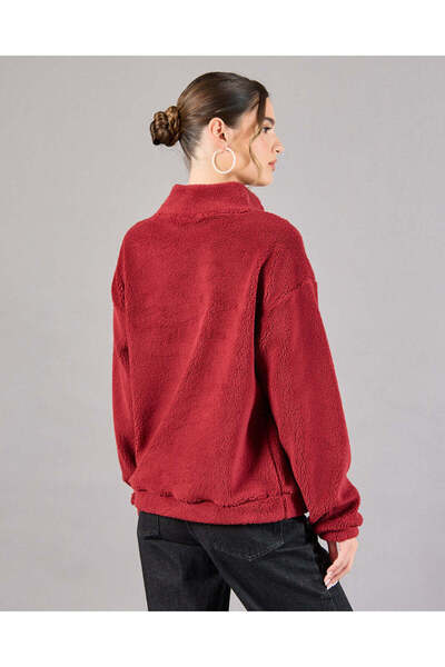 REDTAG Women Burgundy Embroidered Sweatshirt