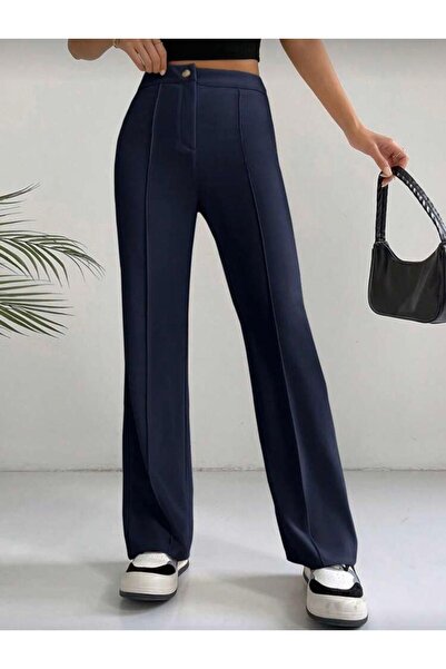 LOUİSA Жіночі брюки-палаццо з еластичного матеріалу синього кольору