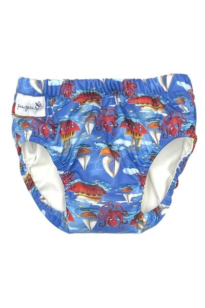 Pupus Pantaloni de trening cu model bărcuțe, bumbac moale, impermeabili, mări...