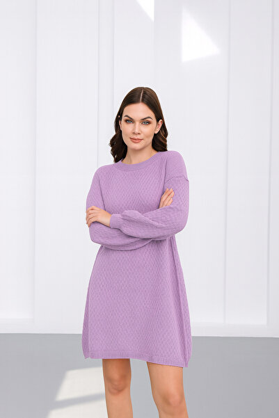 Sea Style Balon Kol Fitilli Mini Triko Elbise