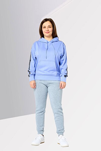 Calvin Klein Women Long Sleeve Brand Logo Hoodie, Lavender