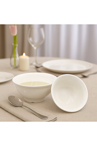 Aj Porcelain 7.25 Inches Bowl – Premium Quality Ceramic Whiteware for Soups & Noodles