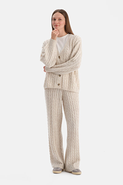 Dagi Knitted Patterned Tricot Cardigan