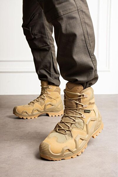 SINGLE SWORD Bej Büyük Numara Su Geçirmez Bot