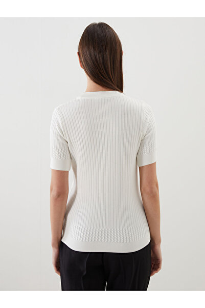 LC Waikiki Modest Ecru Crew Neck Women's Knitwear Sweater