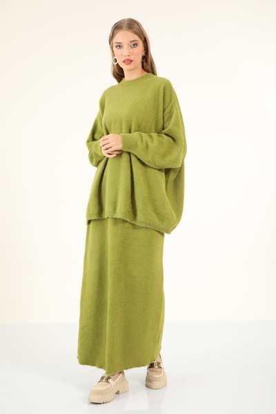 My City 40803 - Stylish Comfortable Soft Textured Knit Skirt Sweater Women's Set