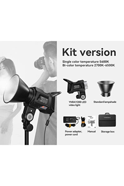 Yongnuo Kit lampă video LED COB 200W Smart YNRAY200 Bicolor 2700k 6500k