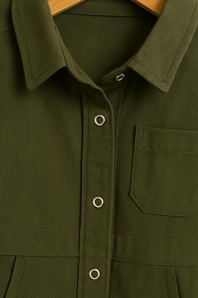 Montisu 100% βαμβάκι, κοριτσίστικο, υφαντό φόρεμα πουκάμισο με κουμπωτά, εξαιρετικά απαλό- άνετο