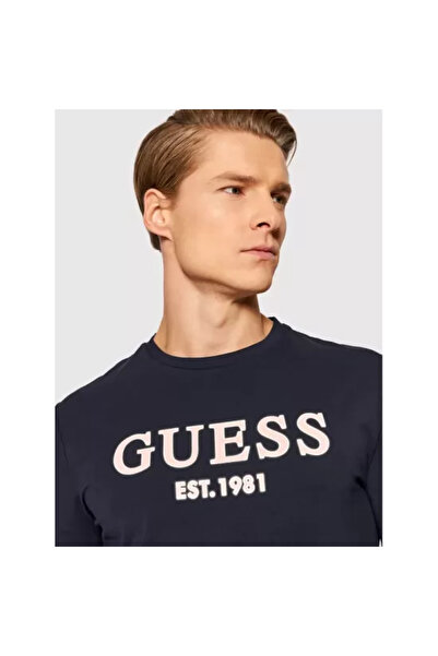 Guess - Navy T-Shirt Logo EST. 1981 Regular Fit