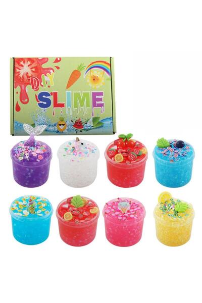 Arabest 8-piece jelly cube transparent crunchy slime glue, cute pressure toys and cool birthday gifts
