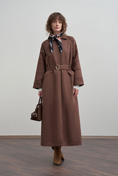 ALLDAY kuşak detaylı uzun ferace