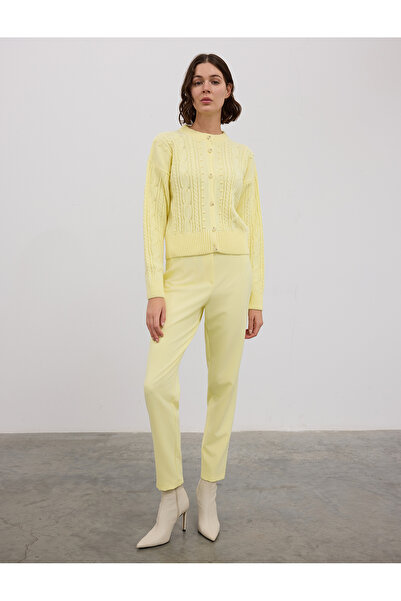 BGN workshop Yun Karisim Sac Orgu Patterned Cardigan