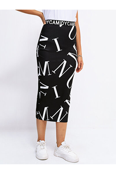 FridayIn Female Street style Printing Slim Skirt
