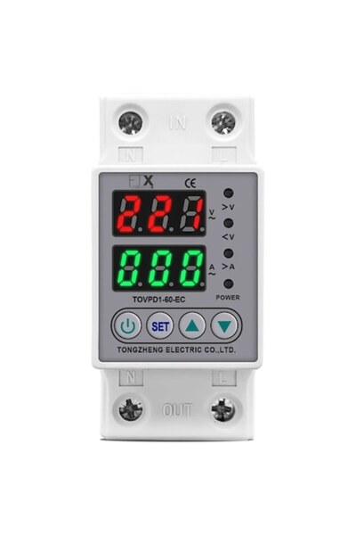 FUSIONTECHX Releu monofazat 63A 230V, protecție reglabilă la supratensiune/su...