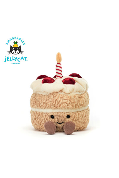 Jellycat لعبة كعكة برج الفراولة الممتعة من فلوريث، دمية ناعمة ومريحة كهدية
