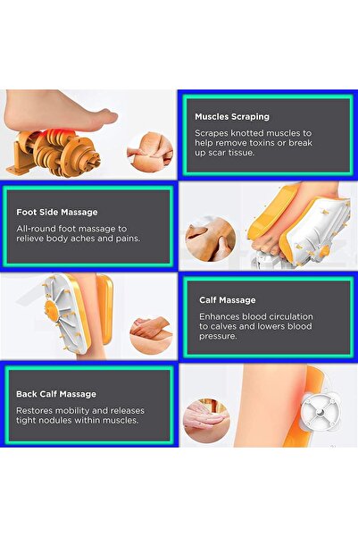 SKY LAND Kneading Air Compression Foot & Calf Massager EM-2134 with Rolling, Vibration & Heat