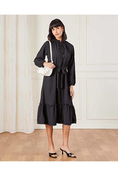 REDTAG Women Black Button Down Dress
