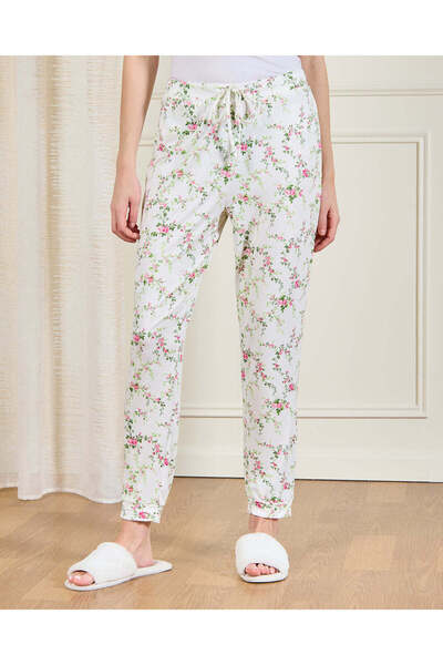 REDTAG Women White Floral Print Pyjama Set (2 Piece)