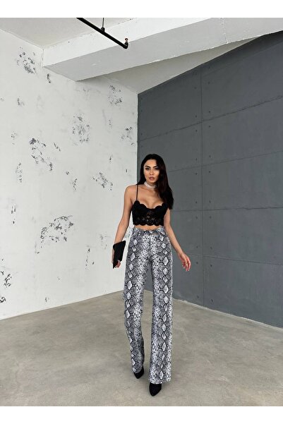 ADAMODA.RO Animal print flared jeans