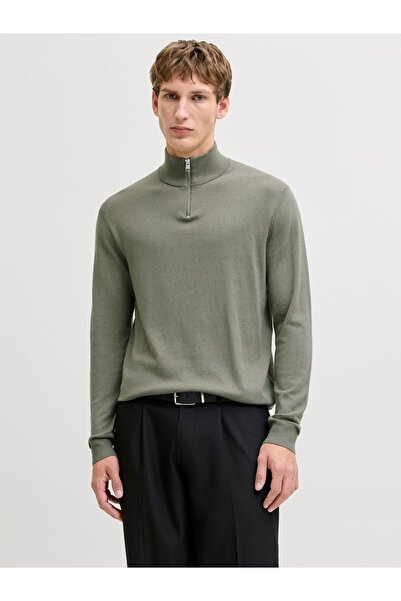 Jack & Jones Strickjacke mit Viertelreißverschluss Einfarbig Strickjacke mit ...