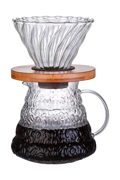 Arabest Pour Over Coffee Maker, Walnut Handle & Glass Lid, Drip Coffee Maker ...