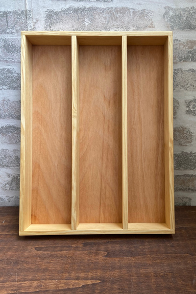 ayfiwood منظم أدوات المائدة الخشبي مقاس 30×40 سم للدرج لتنظيم الملاعق والشوك والأدوات