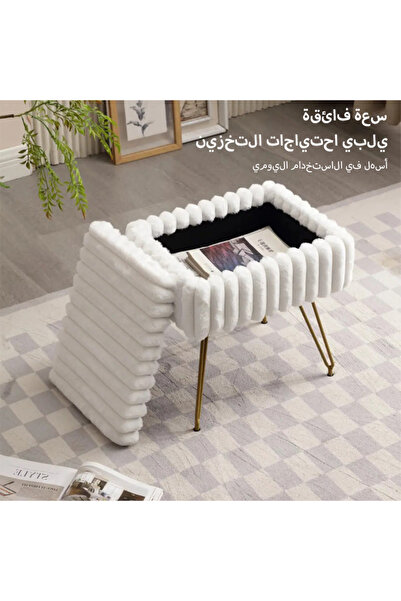 CozyhomeVIP Velvet Storage Ottoman Stool - Makeup, Shoe Bench with Lid, for Bedroom & Vanity