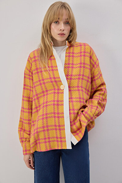Touché Privé Plaid Printed Tweed Shirt