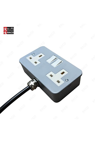 Raco Heavy Duty Extension Cable – 2 Gang Metal Clad 13A UK Switch Socket (2 Meter)