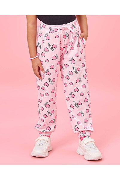 REDTAG Girls Pink Heart Print Active Pants
