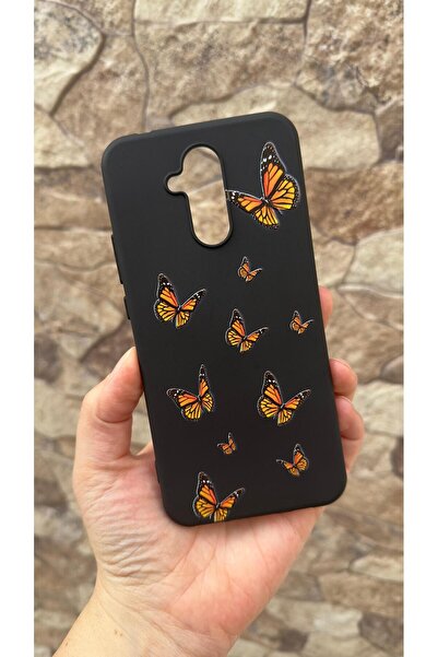 Vip Case HUAWEİ Mate 20 Lite Uyumlu Turuncu Kelebek Desenli Silikon Darbe Emi...