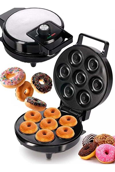 LC Non-stick Electric Donut Maker, Double-sided Heating, Makes 7 Donuts, 1200W