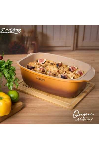 dealshopromania Vas de cuptor cu capac 5,3 L - Origini Chef Nicolai Tand, acoperire ceramică, 39x22,5x11