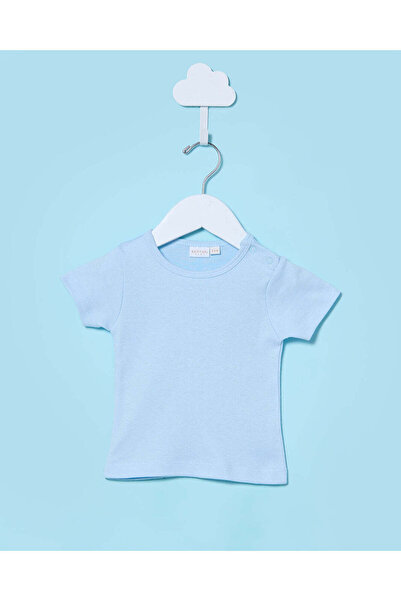 REDTAG Baby Blue And White Printed Dungaree Set (2 Piece)