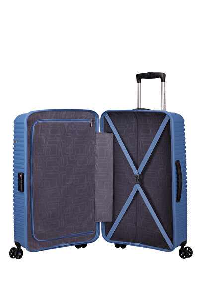 American Tourister LIFTOFF-901 Troller Medium Suitcase Coronet Blue-67/24 cm, 4 H-Spin wheels