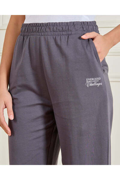 REDTAG Women Charcoal Printed Active Pants