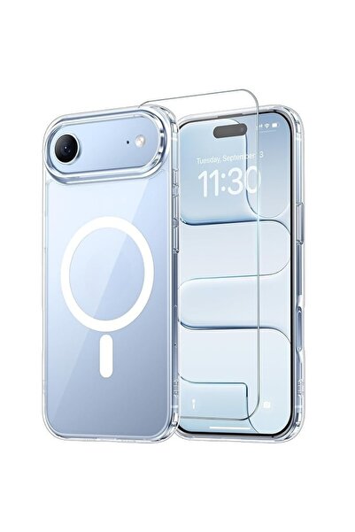 OEM Set Husa Magnetica pentru iPhone Air, Transparenta cu MagSafe + Folie Sti...