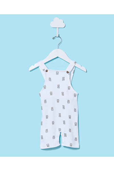 REDTAG Baby Grey And White Printed Dungaree Set (2 Piece)