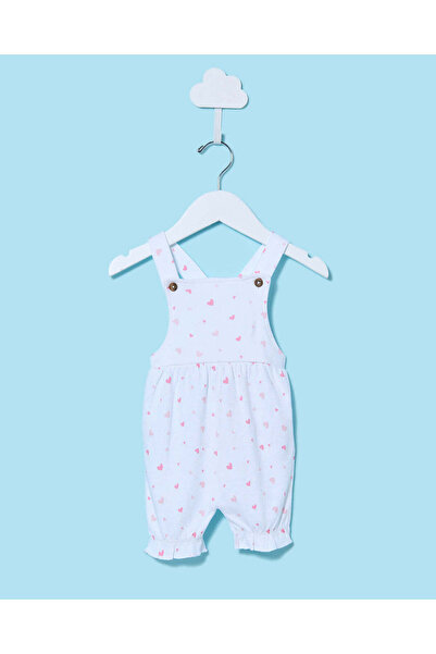 REDTAG Baby Pink And White Printed Dungaree Set (2 Piece)