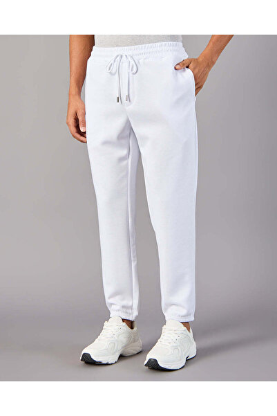REDTAG Men White Plain Active Track Pants