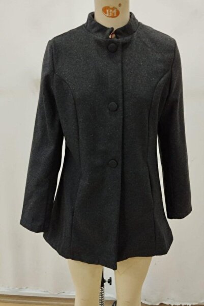 Mossta Hakim Buttoned Cashmere Coat with Collar Pockets - Gray