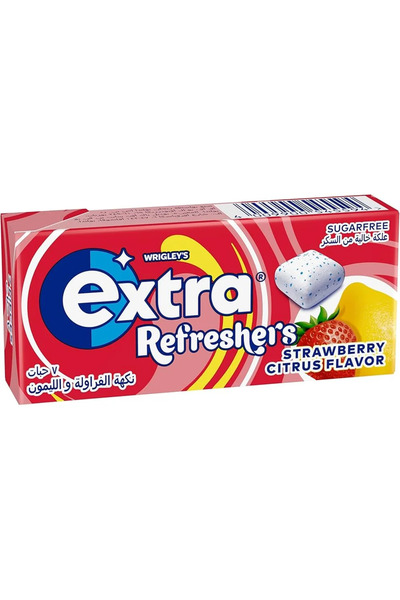 Wrigleys علكة إكسترا ريفريشرز بنكهة الفراولة والحمضيات، خالية من السكر، مكعبا...